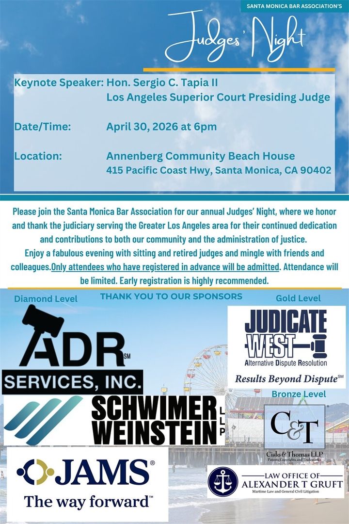 Flyer for the Santa Monica Bar Association's Judges' Night