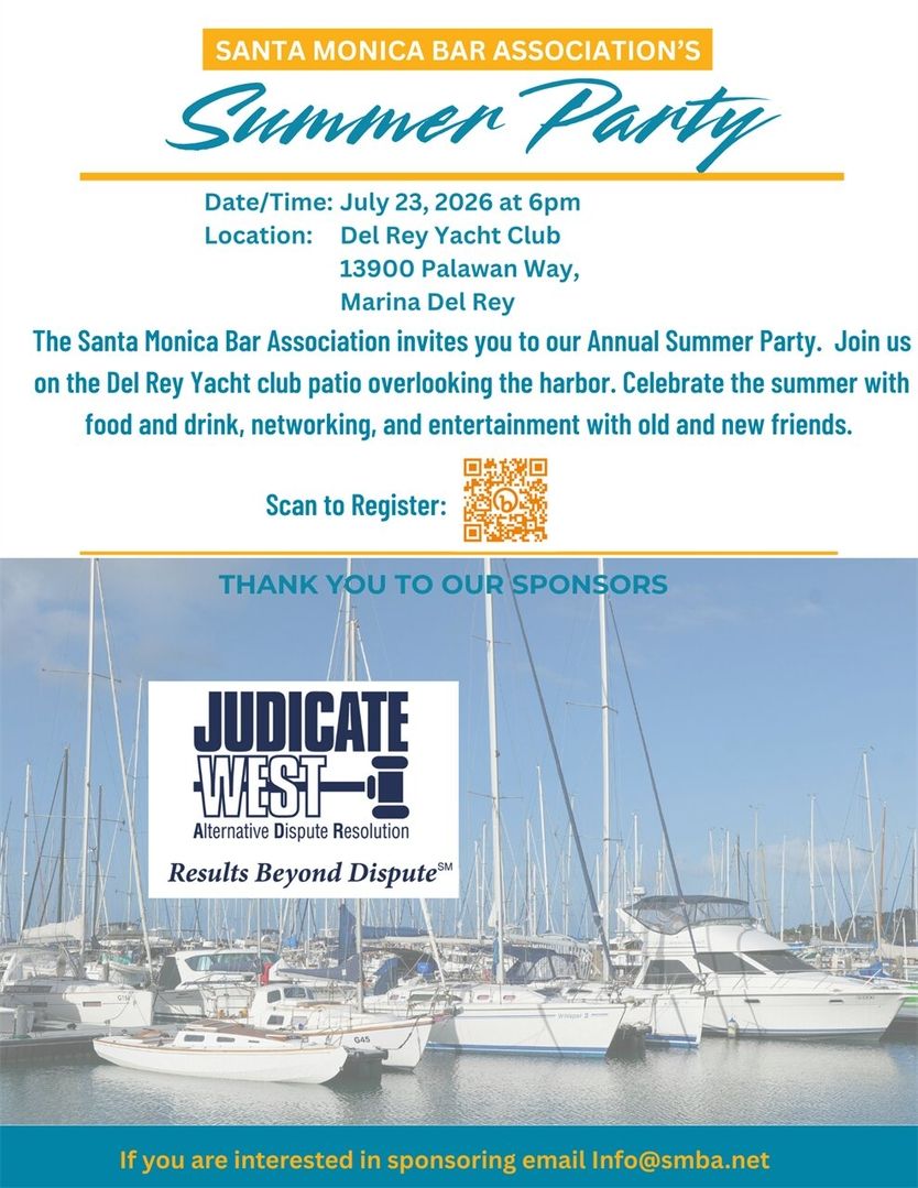 Flyer for the Santa Monica Bar Association's Summer Party